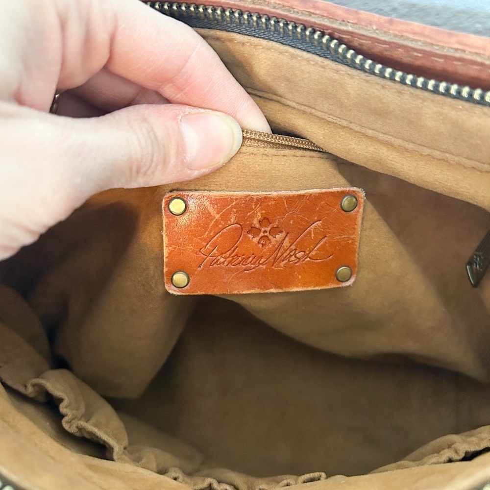 Patricia Nash Banyoles Crossbody Woven Leather Bag Brown - Picture 7 of 11